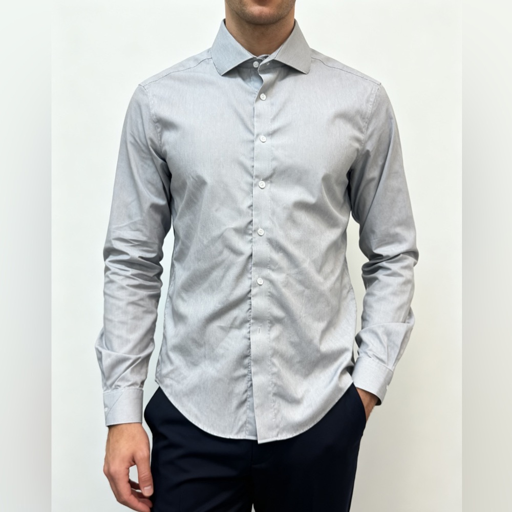 Calvin Klein Light Gray wrinkle free Dress Shirt 15 1/2